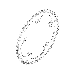 チェーンリング39T FC-S500用、ブラック、シングルチェーンガード用